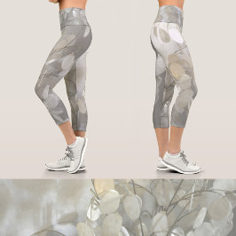 Lunaria Silver Dollar Camouflage Capri Leggings