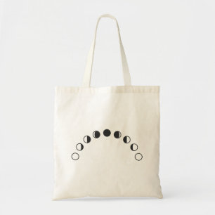 Lunarphasen-Bogen Minimalistische Mondzeichnung Tragetasche