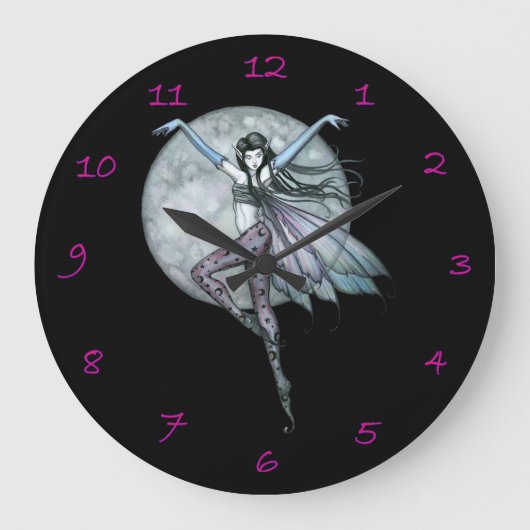Lunas aufkeimende Fantasie Art Clock Große Wanduhr (Vorderseite)
