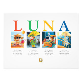 Luna's Baby Name Poster - Ein Whimsical Keepake
