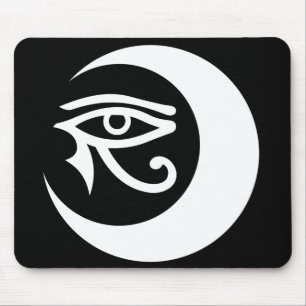 LunaSees Logo Mousepad (Weiß/blaues Auge)