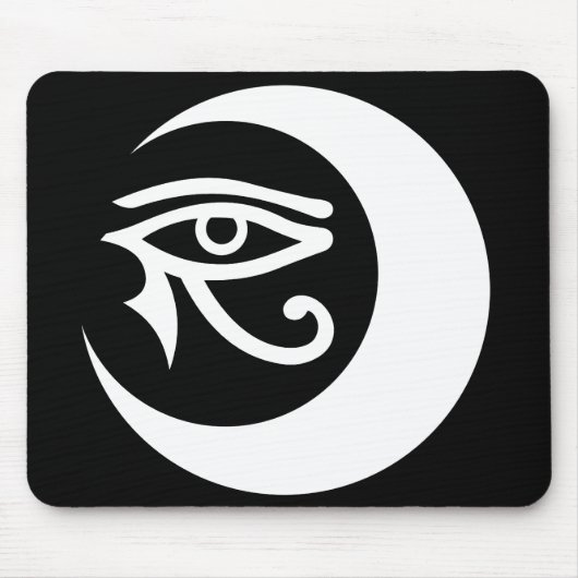 LunaSees Logo Mousepad (Weiß/blaues Auge) (Vorne)