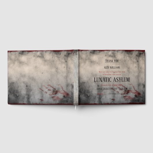 Lunatic Asylum Halloween Geburtstag Gästebuch (Voll)