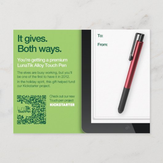 LunaTik Touch Pen Geschenkkarte - Alloy Postkarte (Vorderseite)