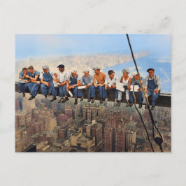 Lunch Atop A Skyscraper 1932 NYC Remastered Color  Postkarte