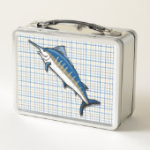 Lunch Box - Blue Marlin auf Kariert (Rückseite)
