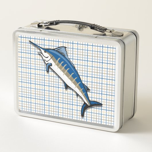 Lunch Box - Blue Marlin auf Kariert (Rückseite)