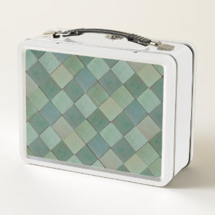 Lunch-Box für grüne Tile Metall Brotdose