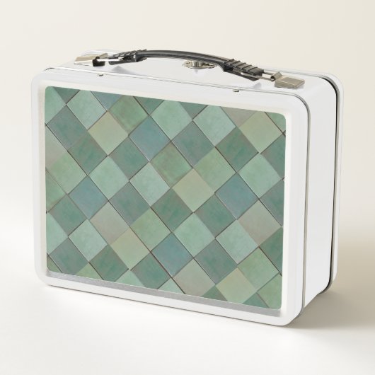 Lunch-Box für grüne Tile Metall Brotdose (Rückseite)