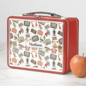 Lunch-Box für Retro Media Pattern individuelle Nam Metall Brotdose (Beispiel)