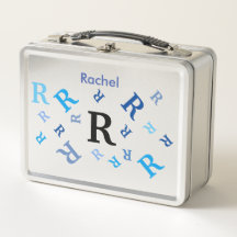 Lunch Box - Jumbled Letters in Blue