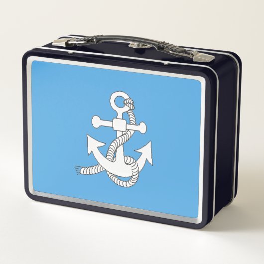 Lunch Box - Nautisches Thema mit Name (Rückseite)