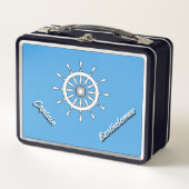 Lunch Box - Nautisches Thema mit Name (Vorderseite)