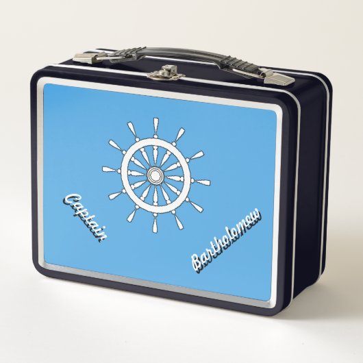 Lunch Box - Nautisches Thema mit Name (Vorderseite)