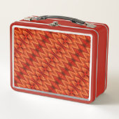 Lunch Box - Snakeskin Muster in Reds (Vorderseite)