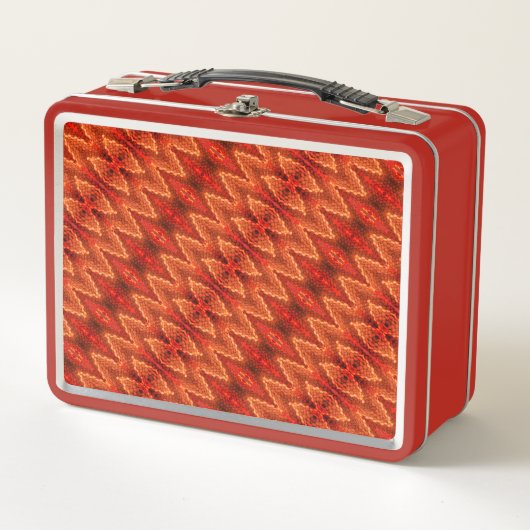 Lunch Box - Snakeskin Muster in Reds (Vorderseite)
