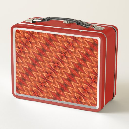 Lunch Box - Snakeskin Muster in Reds (Rückseite)