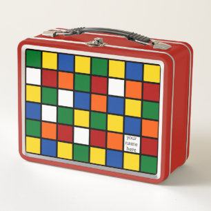 Lunch box with cubist pattern Var01
