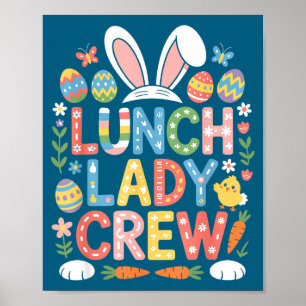 Lunch Ladies Crew Ostern Cafeteria Bunny Ohr Und E Poster