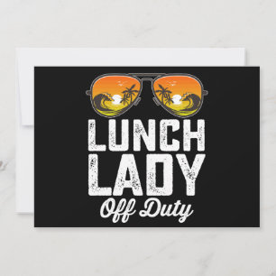 Lunch-Lady außer Dienst Sonnenbrille letzter Schul Einladung