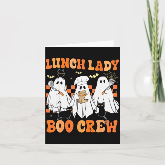 Lunch Lady Boo Crew Ghost Chef Funny Cafeteria Wor Karte (Vorderseite)