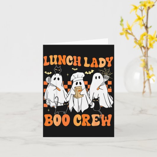 Lunch Lady Boo Crew Ghost Chef Funny Cafeteria Wor Karte (Gelbe Blume)