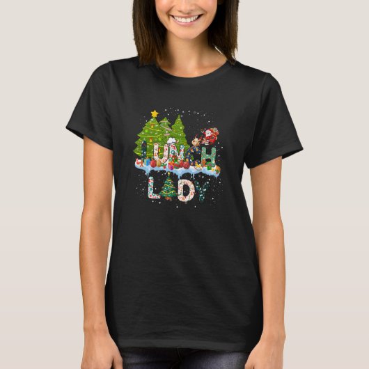 Lunch Lady Christmas Tree Santa Matching Xmas Lunc T-Shirt (Vorderseite)