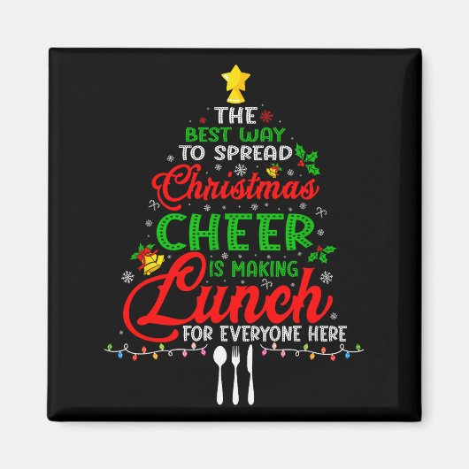 Lunch Lady Christmas Xmas School Cafeteria Lunch L Magnet (Vorne)