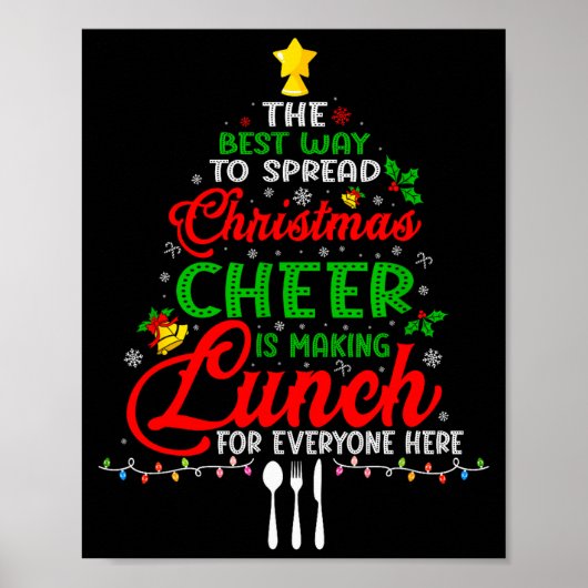 Lunch Lady Christmas Xmas School Cafeteria Lunch L Poster (Vorne)
