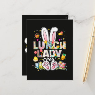 Lunch Lady Crew Lustiger Hase Feiertagspostkarte