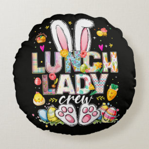 Lunch Lady Crew Lustiger Hase Rundes Kissen