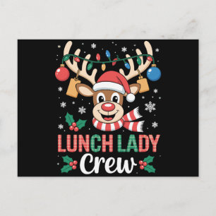 Lunch Lady Crew Weihnachts-Rentier-Weihnachtsbeleu Feiertagspostkarte