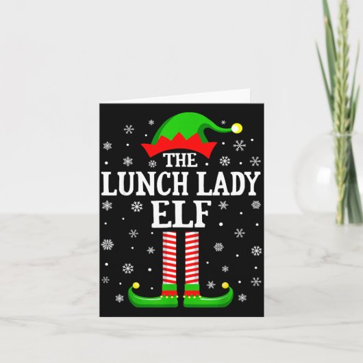 Lunch Lady Elf Funny Christmas Family Matching  Karte (Vorderseite)