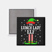 Lunch Lady Elf Funny Christmas Family Matching Magnet (Vorderseite/Rückseite)