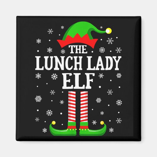 Lunch Lady Elf Funny Christmas Family Matching Magnet (Vorne)