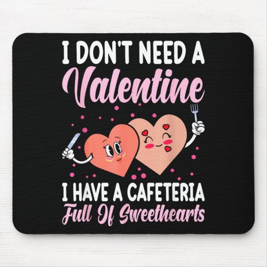 Lunch Lady Gift Co. Funny Valentine's Day - Black  Mousepad (Vorne)