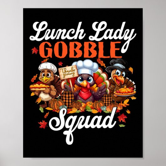 Lunch Lady Gobble Squad Türkei Pumpkin glücklich V Poster (Vorne)