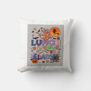 Lunch Lady Halloween Hexe Mond Kürbis_1 Kissen