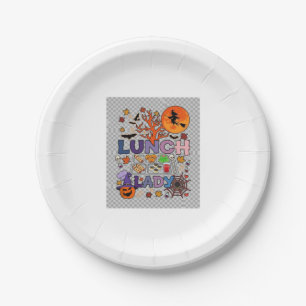 Lunch Lady Halloween Hexe Mond Kürbis_1 Pappteller