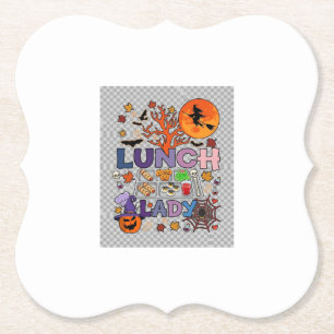 Lunch Lady Halloween Hexe Mond Kürbis_1 Untersetzer