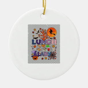 Lunch Lady Halloween Hexen Mond Kürbis_1 Keramik Ornament