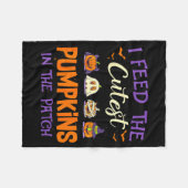 Lunch Lady I Feed The Cutest Pumpkins Lover Hallow Fleecedecke (Vorderseite (Horizontal))