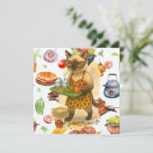 Lunch Lady is serving food  Dankeskarte (Stehend Vorderseite)