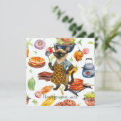 Lunch Lady is serving food Dankeskarte (Stehend Vorderseite)