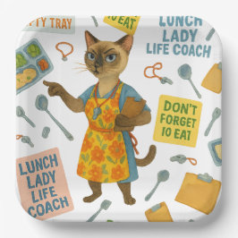 Lunch Lady Lebensberaterin Katzenliebhaber Cafeter Pappteller