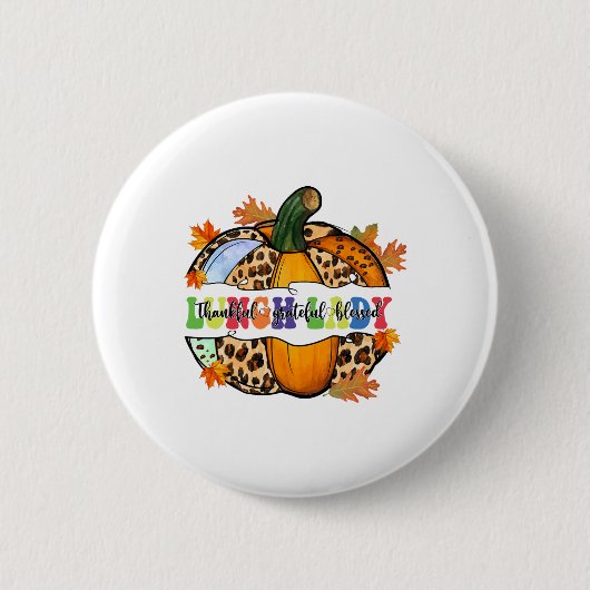 Lunch Lady Leopard Pumpkin Herbst Herbst Button (Vorderseite)