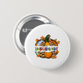 Lunch Lady Leopard Pumpkin Herbst Herbst Button (Vorne & Hinten)