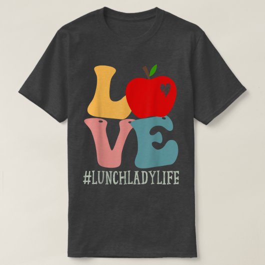 Lunch Lady Liebe Apple Groovy Retro Niedlich zurüc T-Shirt (Design vorne)