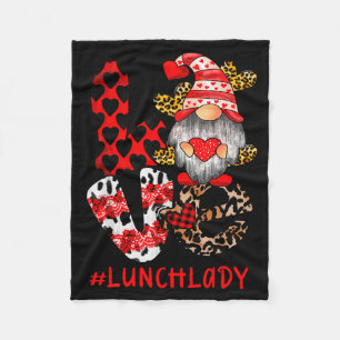 Lunch Lady Liebes-Gnom-Herz Valentinstag Cafeteria Fleecedecke