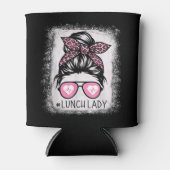 Lunch Lady Life Bleached Shirts Pink Leopard Messy Dosenkühler (Vorderseite)